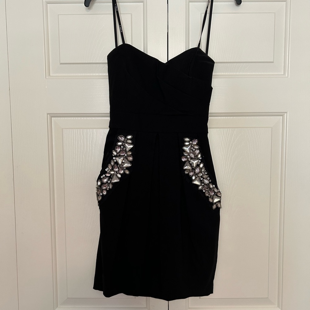 Strapless Black Dress with Pockets